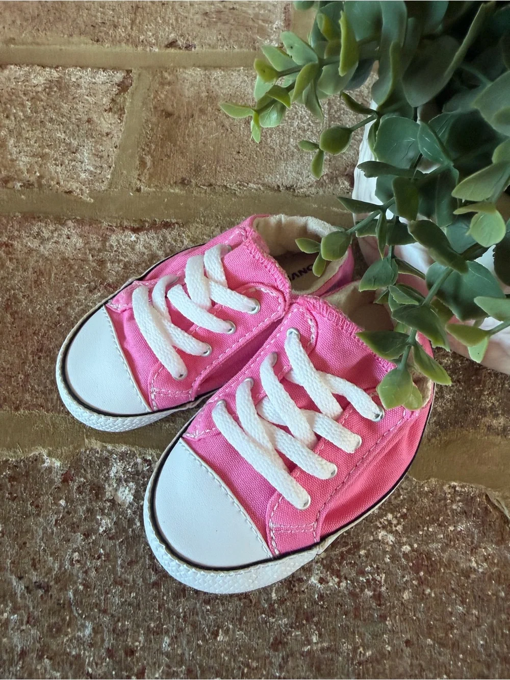 Converse | Pink Canvas Kids Sneakers with White Laces